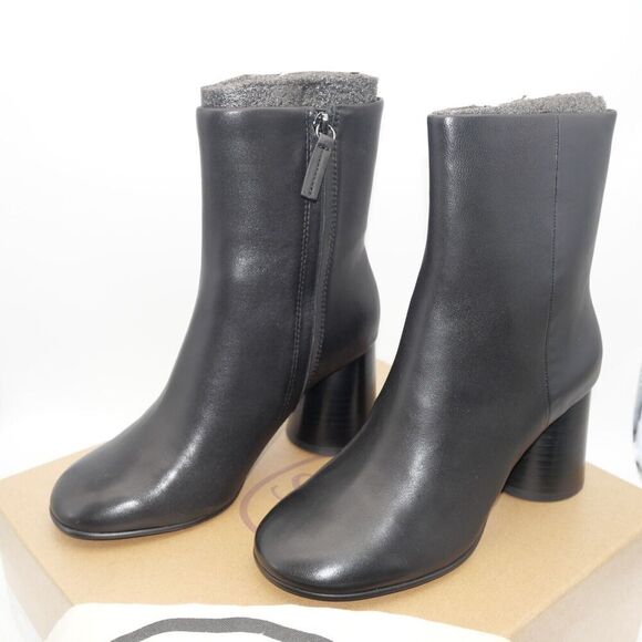 NEW Ash Clone Women's 6 Size 36 Round Heel Zip Up Ankle Boots Black Leather - Picture 3 of 11